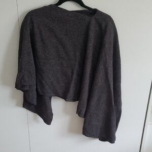 Women's Gray Versatile Sweater Poncho